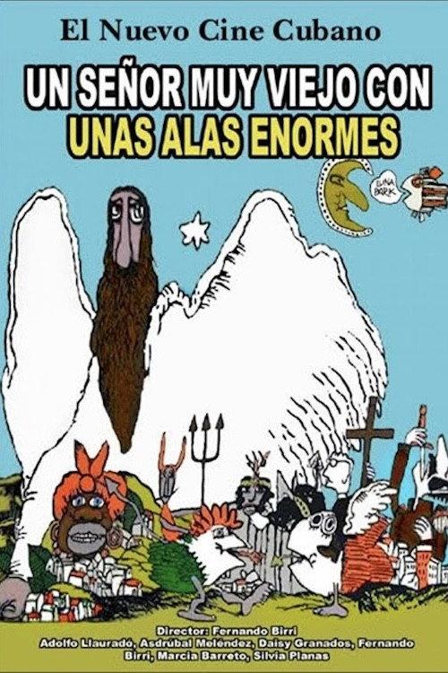 Un señor muy viejo con unas alas enormes